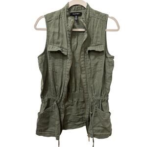 Ellen Tracy Military Green Utility Vest